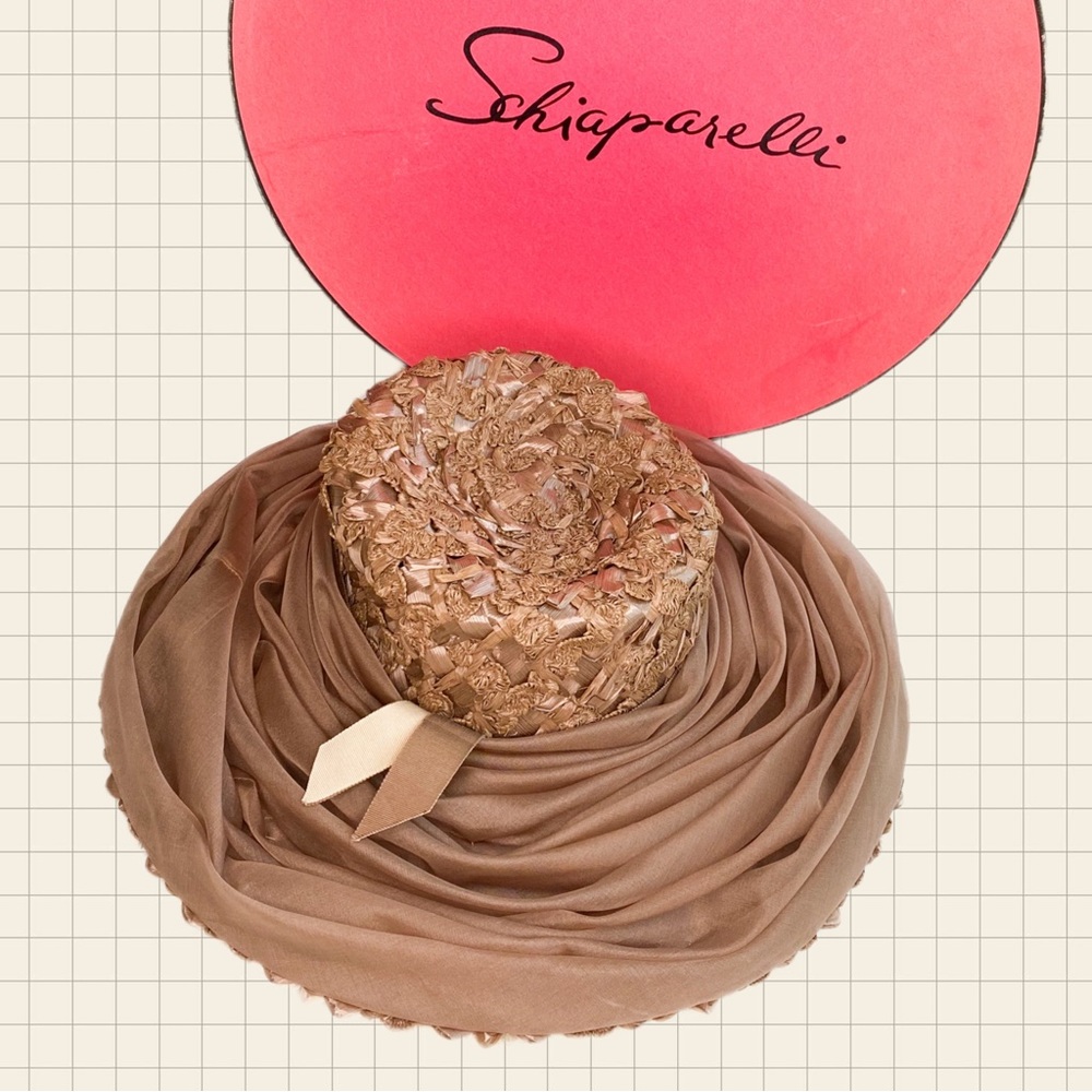 Schiaparelli 1950’s Ribbon and Straw Hat